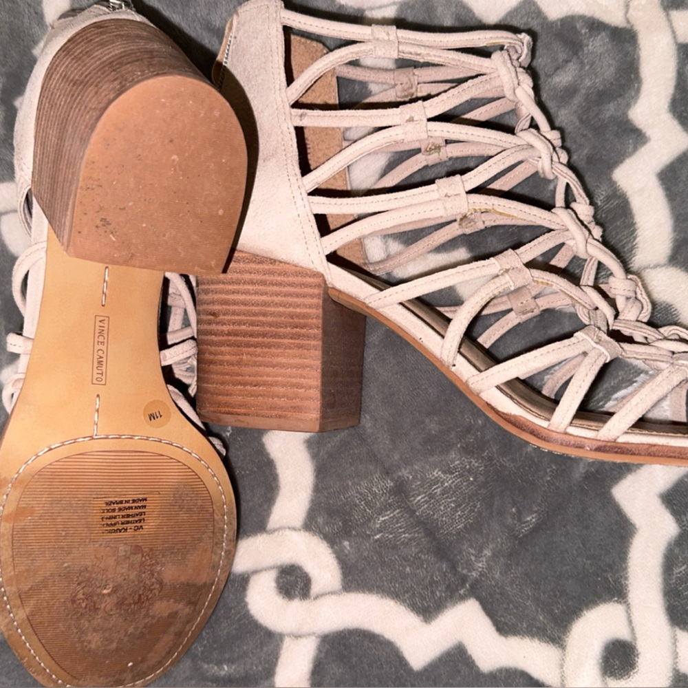 Vince Camuto Beige Strappy Heels